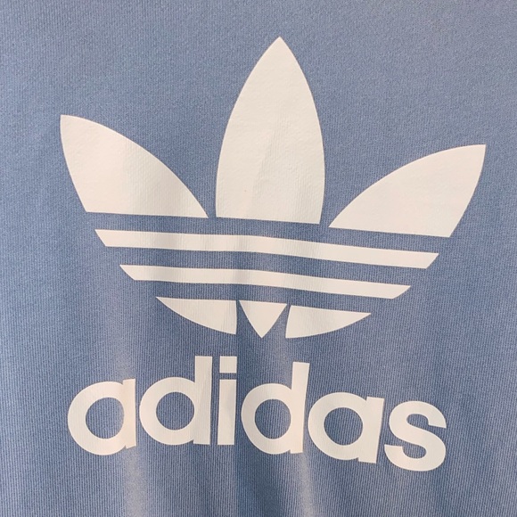 Adidas Ash Blue Crew Neck Sweatshirt Trefoil Logo Crew Size Large - Picture 6 of 6